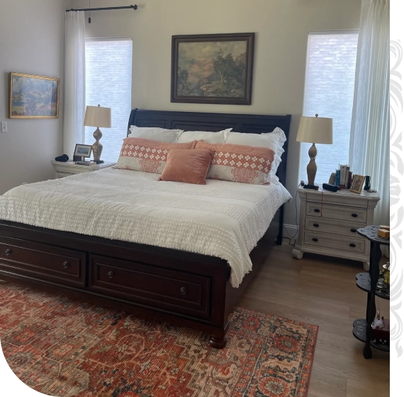 Hardwood flooring staged after flooring installation services in Bakersfield.
