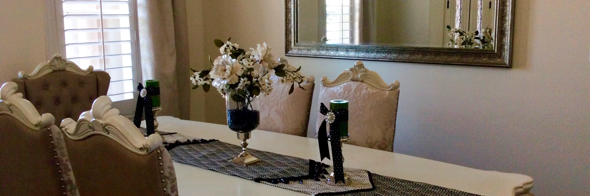 Modern kitchen staged with decorating services in Bakersfield.