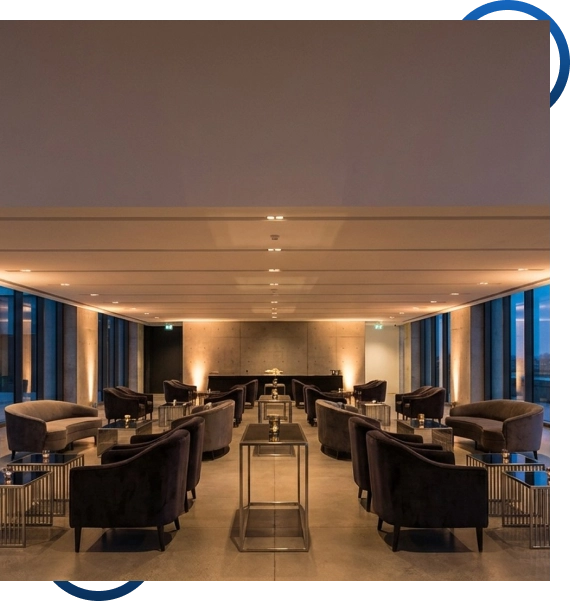 A finished wedding setup featuring wedding rental services in Oakville with décor details.