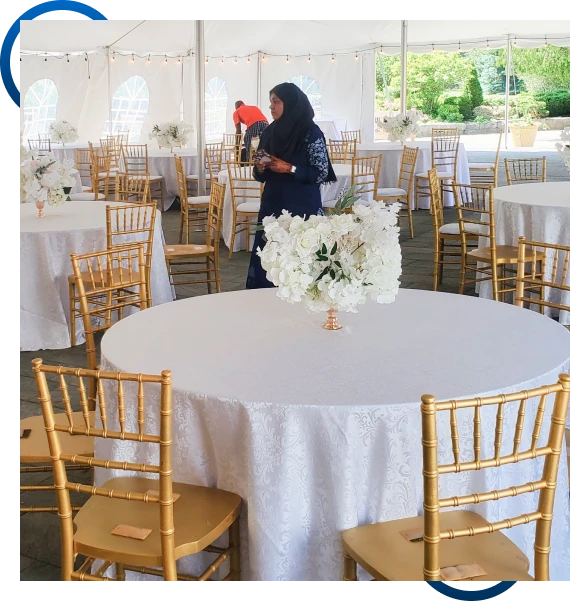 A styled table setup featuring party event rentals in Mississauga for a birthday party.