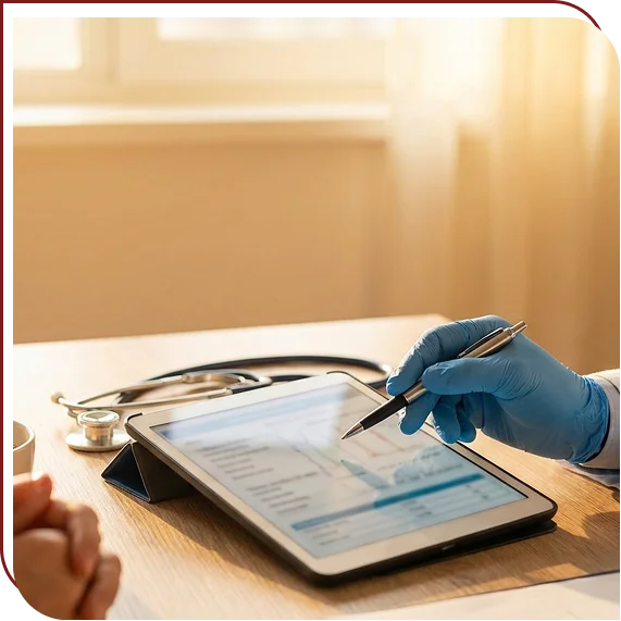 Spine surgeon examining scans for Spine Surgery Expert Witness Services in Illinois