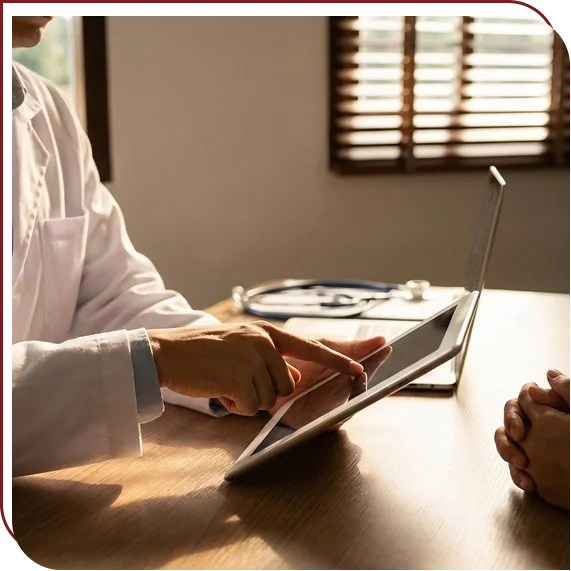 Spine surgeon examining scans for Spine Surgery Expert Witness Services in Texas