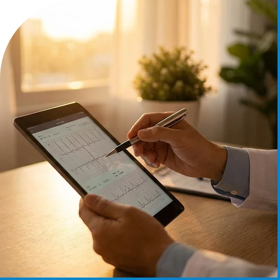 Expert case review analyzing patient records and timelines