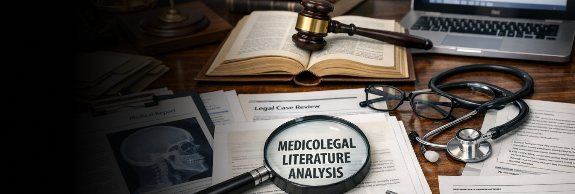 Dr. Mandoff performing medicolegal literature analysis for legal teams