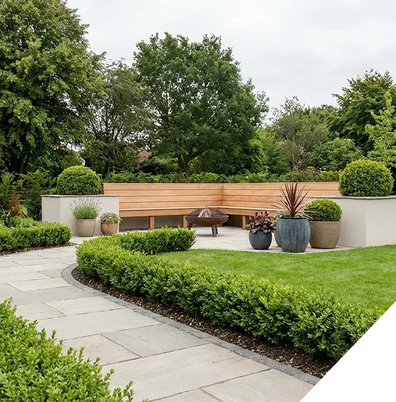 A landscaper in Frisco, TX cleaning up leaves and debris during seasonal yard maintenance.