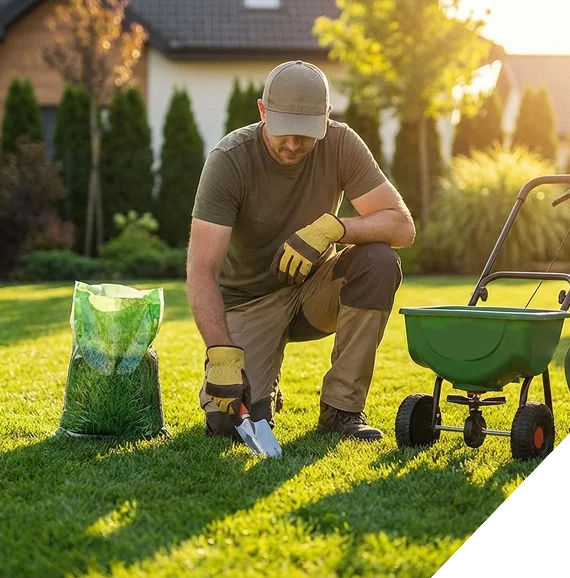 Homeowners reviewing their freshly maintained yard after professional lawn maintenance in Frisco, TX.