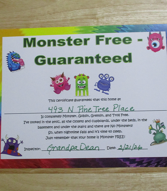 Monster Free Certificate