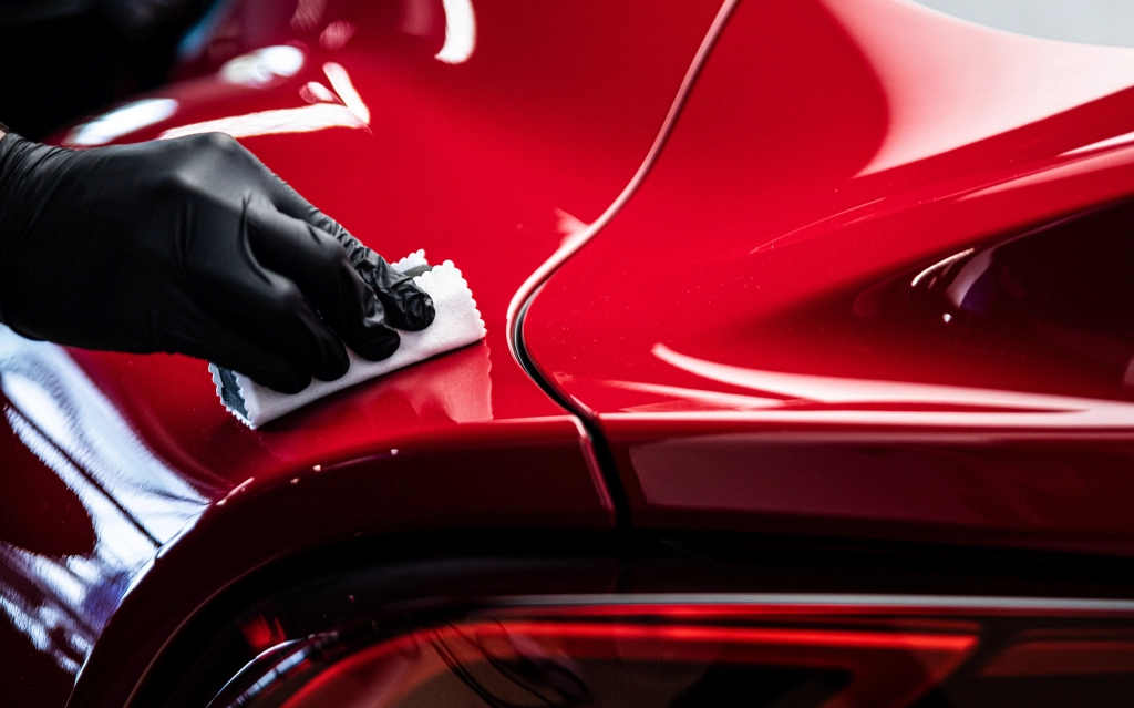 Technician mixing automotive paint supplies in Poughkeepsie, NY