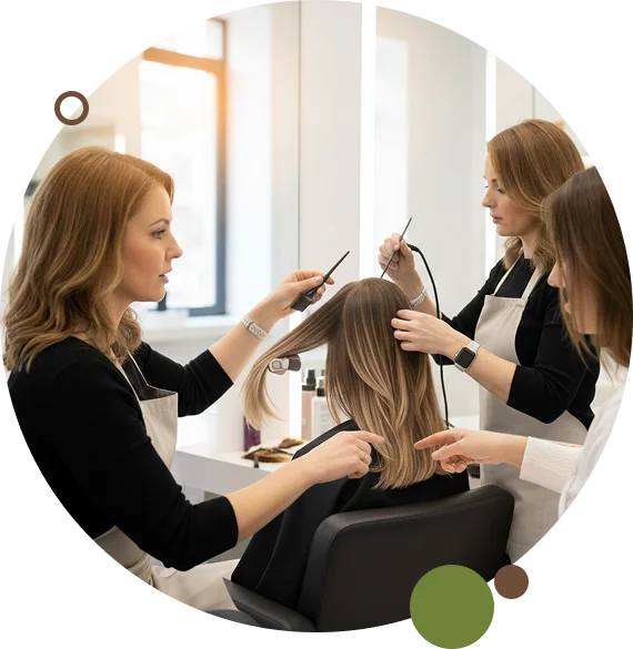 A client relaxes during balayage services in Vero Beach.
