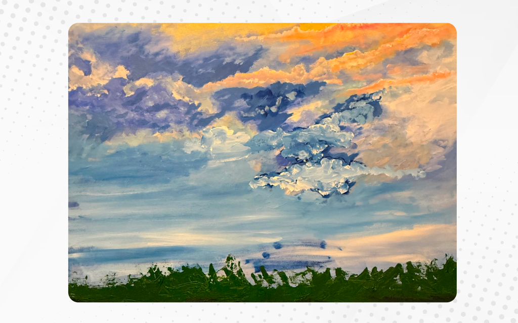A client using paints during art therapy services in Oconomowoc to express emotions creatively.