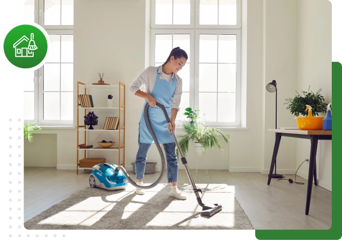 Staff completing janitorial and cleaning services in Edmonton, Alberta within a commercial workspace.