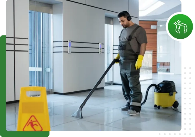 A bright kitchen being refreshed through detailed house cleaning services with eco friendly products.