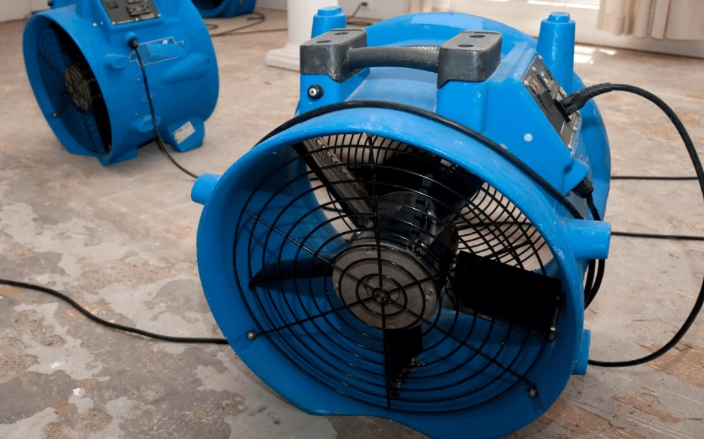 Cleaning crew performing post-construction cleaning services in Edmonton inside a newly built office space.
