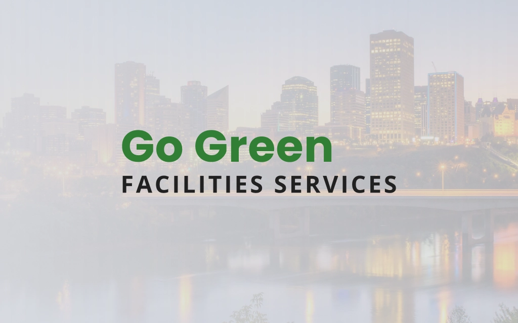 Professional cleaners servicing an industrial office complex in Sherwood Park.