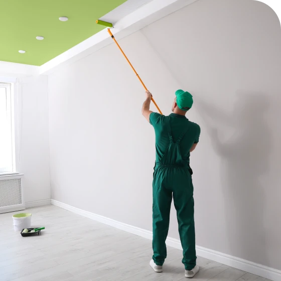 Interior painting Calgary: Freshly painted walls and ceilings in a modern residential living room.