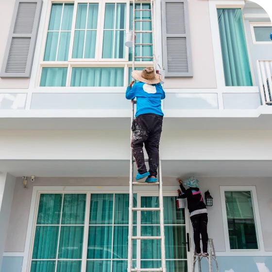 Protective UV-resistant coatings applied to stucco and masonry surfaces in Calgary.