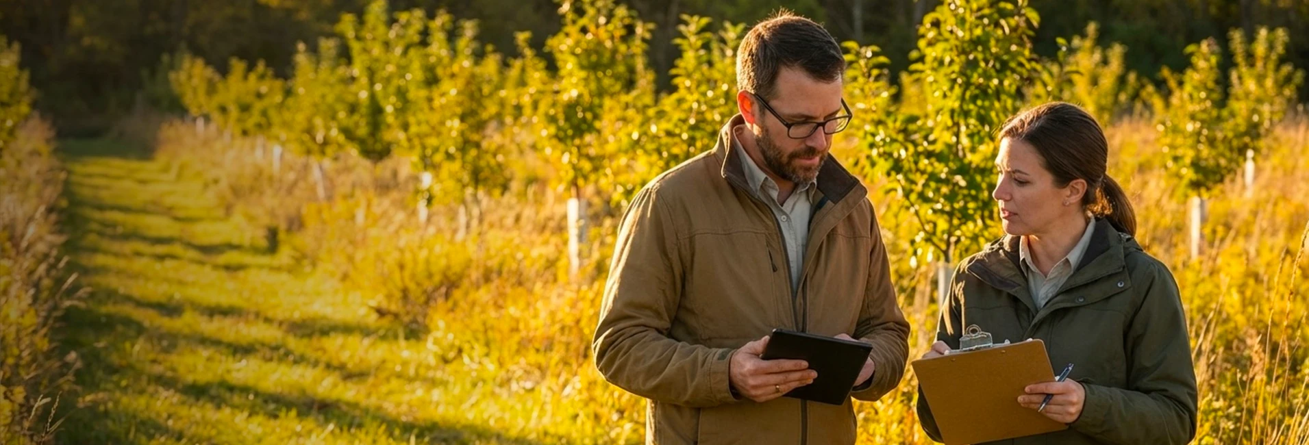 Ecologist providing plant consulting services, during wetland site visit