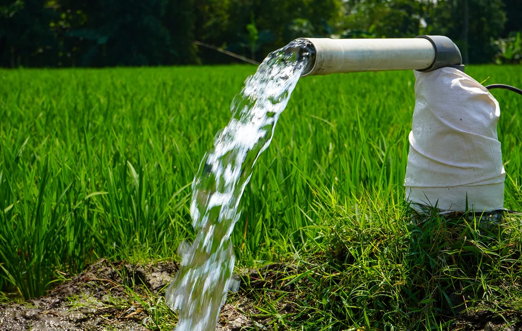 Technicians testing farm water system in Newmarket