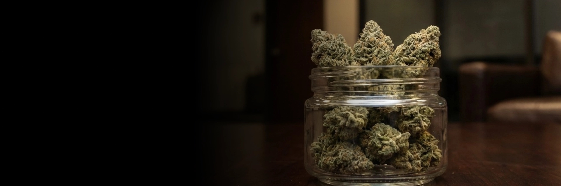 Display of fresh THC flower in Kansas City arranged by strain type