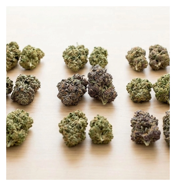 Organized selection of THC flower in Kansas City for easy browsing