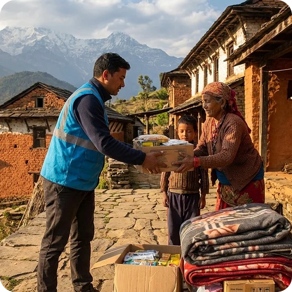 नेपालको ग्रामीण क्षेत्रमा बालबालिकासँग काम गर्दै एक गैर-नाफामूलक संस्था।