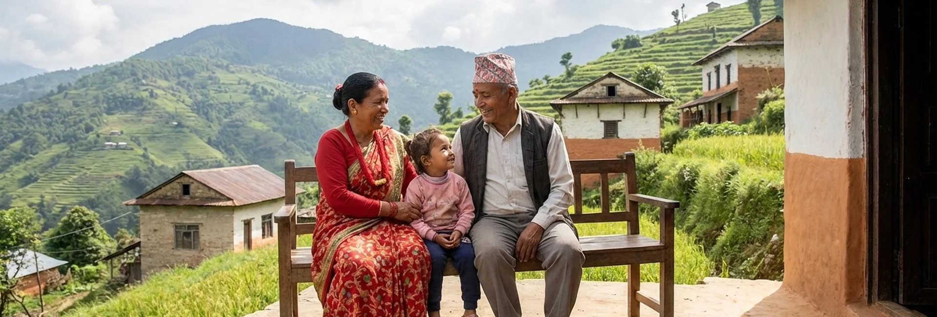 नेपालमा पालनपोषण परिवारले सँगै समय बिताउँदै सम्बन्ध निर्माण गर्दै।