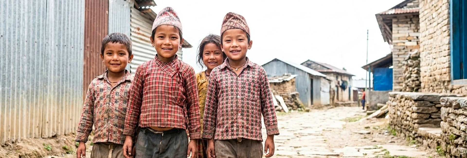 A donor contributing online to support children and families in Nepal.