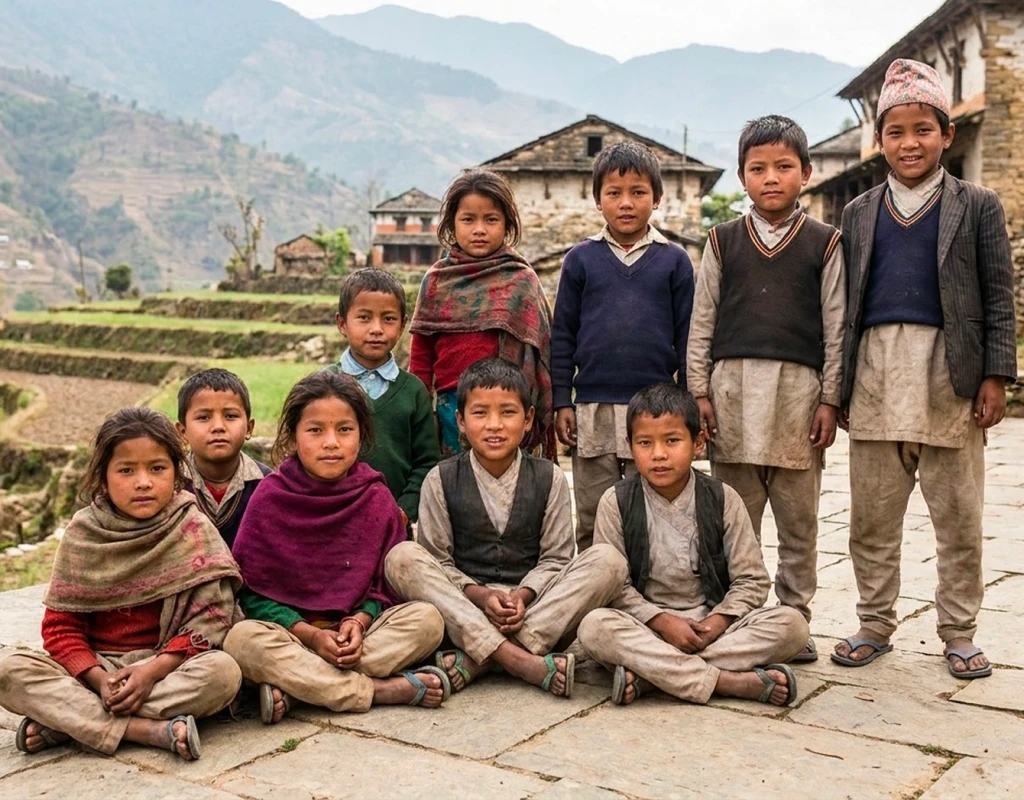 A student in Nepal receiving educational sponsorship while studying in a classroom.