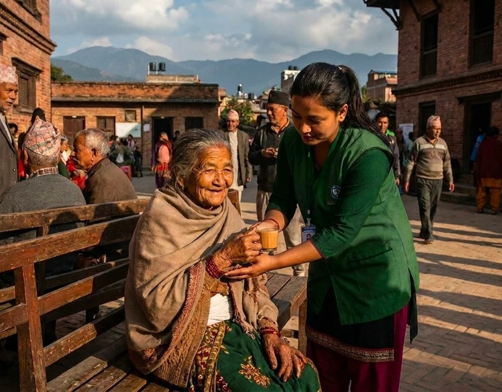 A student in Nepal receiving educational sponsorship while studying in a classroom.