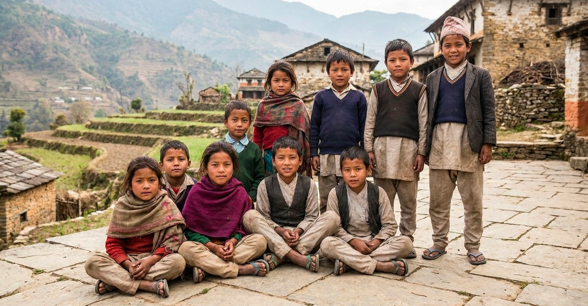 A student in Nepal receiving educational sponsorship while studying in a classroom.