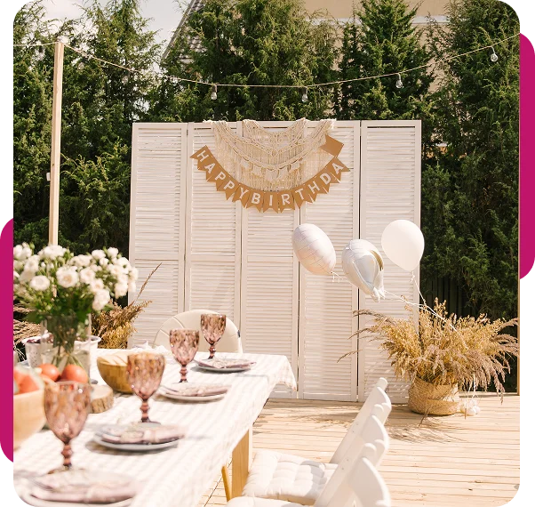 Included Tables, Chairs, and Sound System Services
