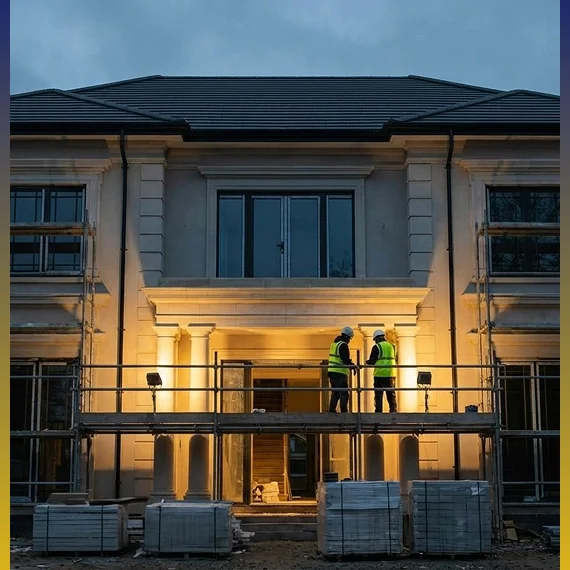 General contractors in Metairie organizing materials at a residential construction site.