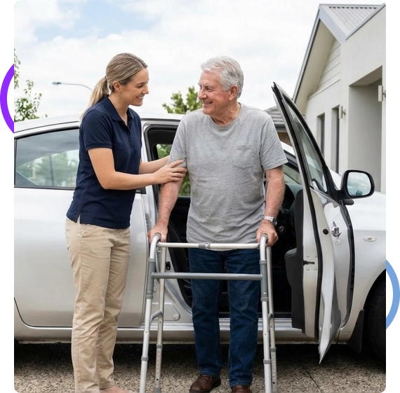 Senior receiving respite care services in Palm Harbor home
