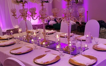 Venue entrance styled using event rental decor services in Woodbridge