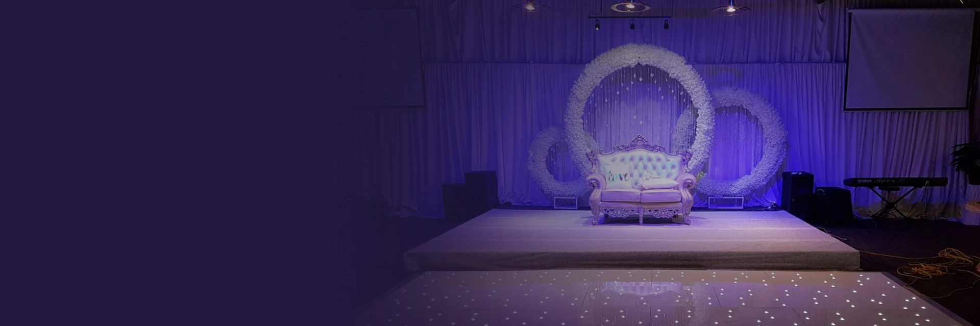 Event stage styled with backdrop rental services in Woodbridge