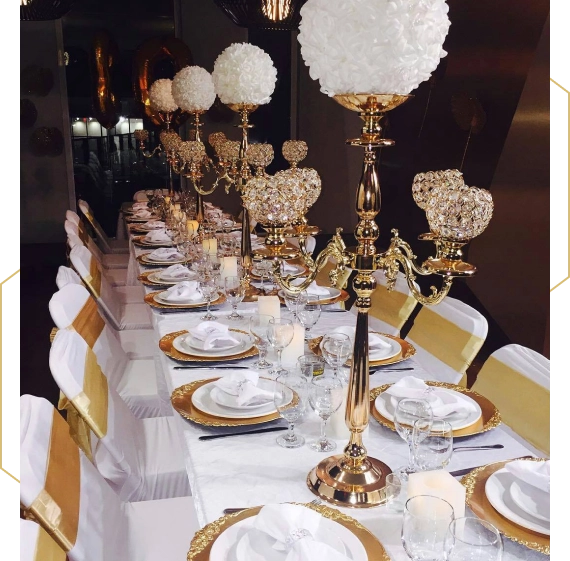 Event lounge styled with corporate event decor planning in Woodbridge
