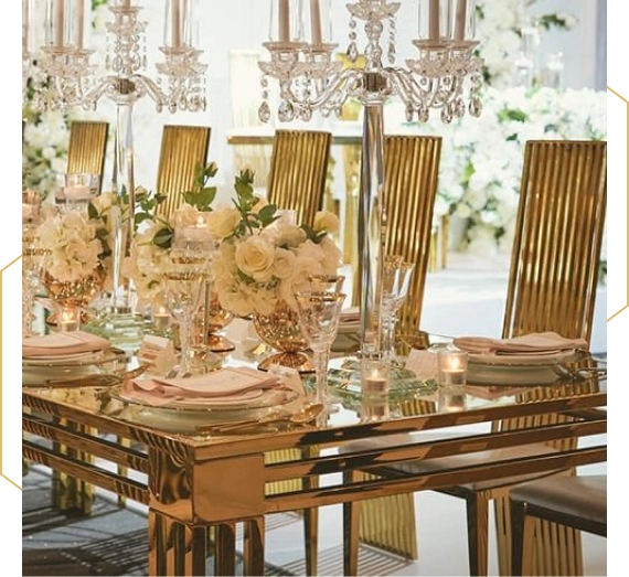  Elegant dinner setting using charger plate rental services in Woodbridge