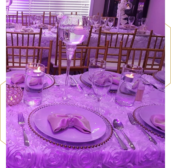 Reception styled with event planning services in Woodbridge