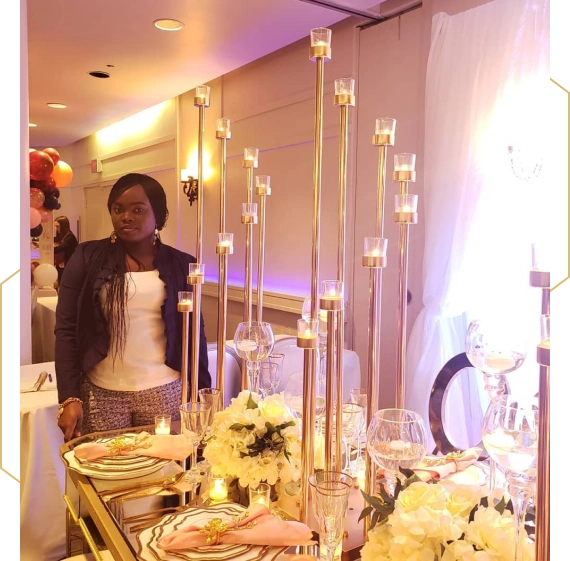 Reception decor using event decor rental solutions in Maple