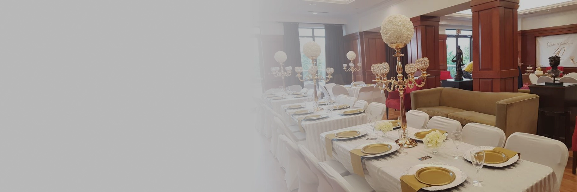 Lounge seating setup using furniture rentals for events in Woodbridge