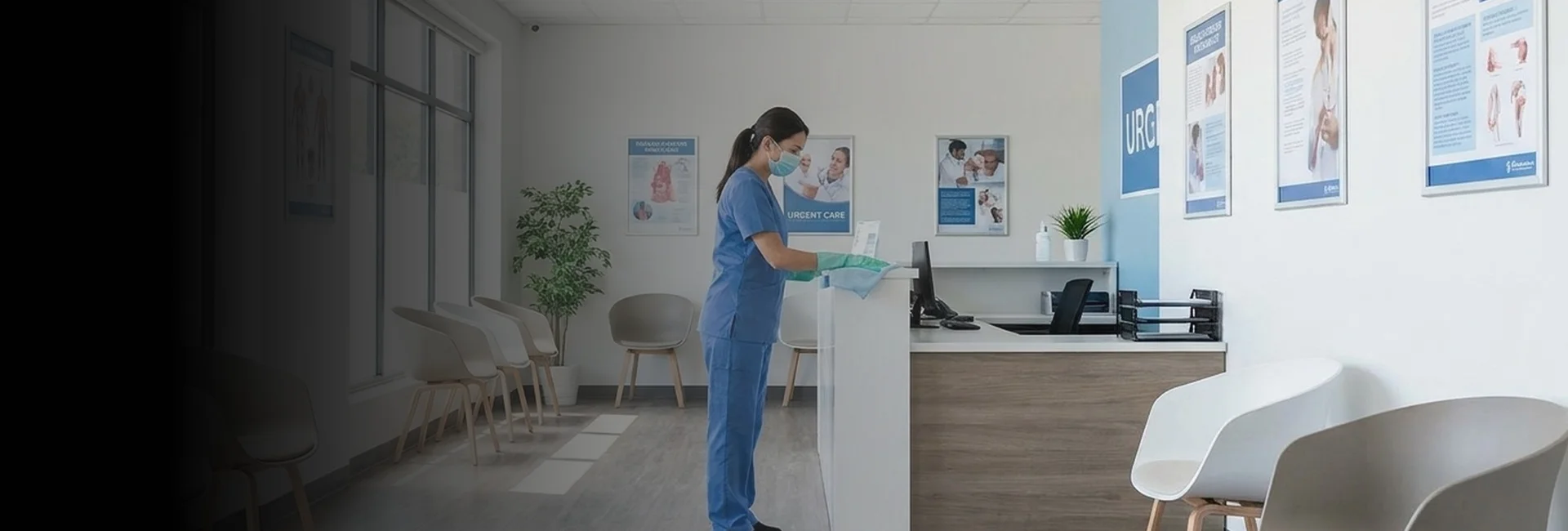 Team delivering commercial janitorial services in Atlanta in a workspace