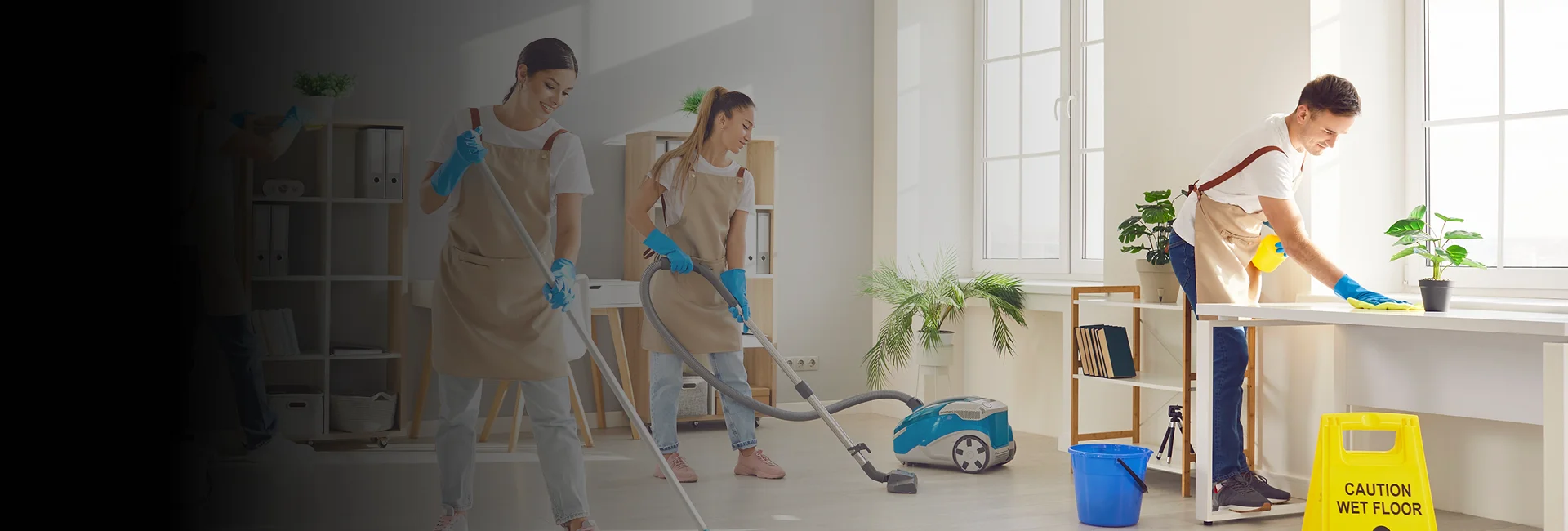 Team delivering janitorial services for facilities across Georgia office spaces