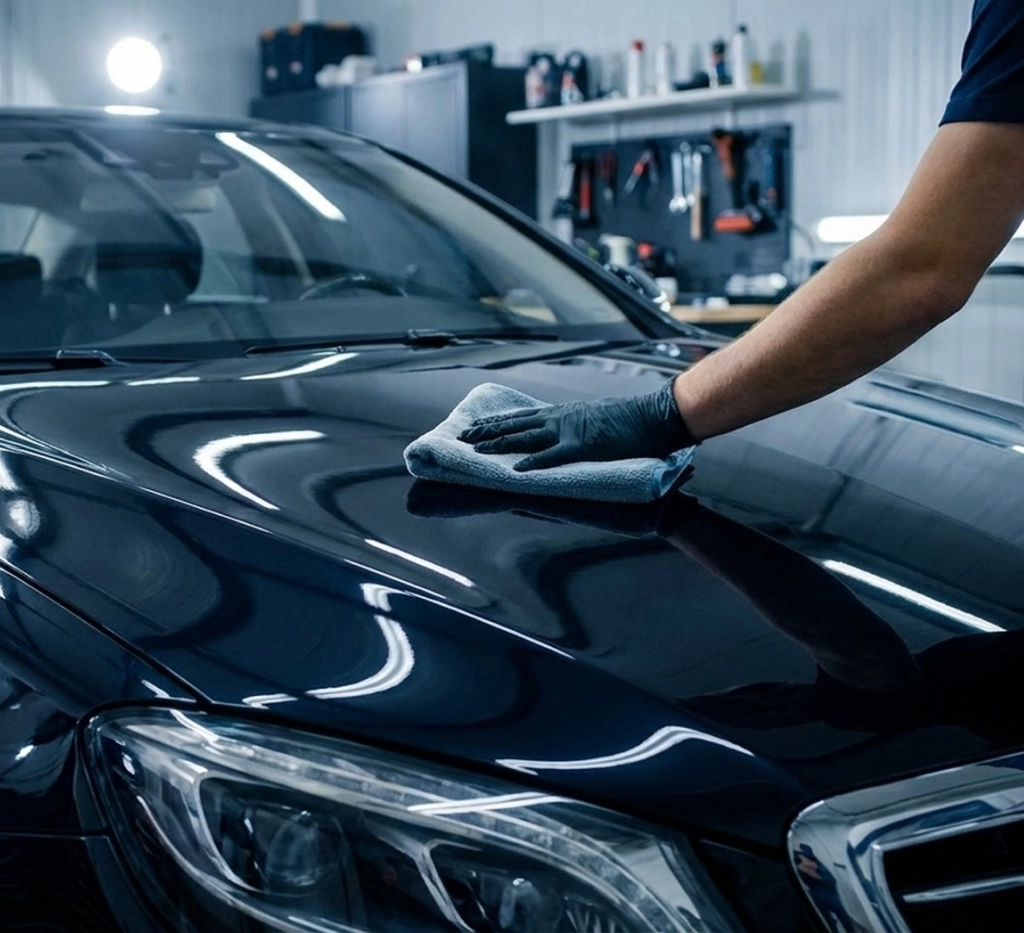 Technician performing auto care in Langley, BC