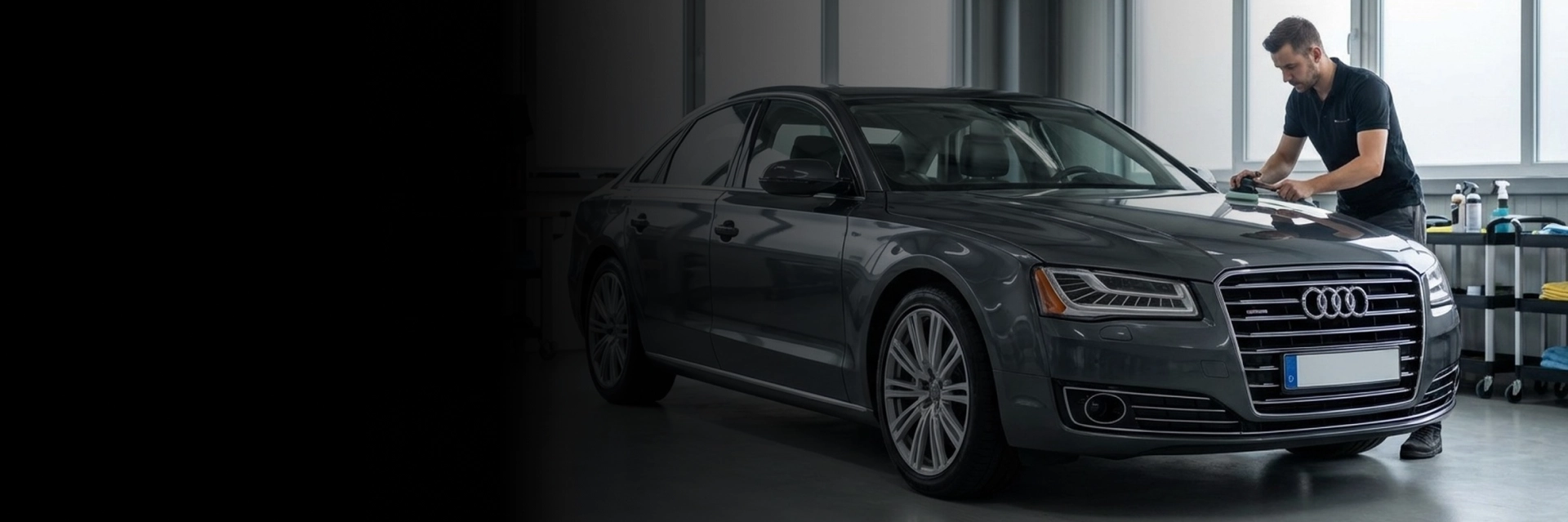 Technician applying vehicle protection solutions to car in Langley, BC