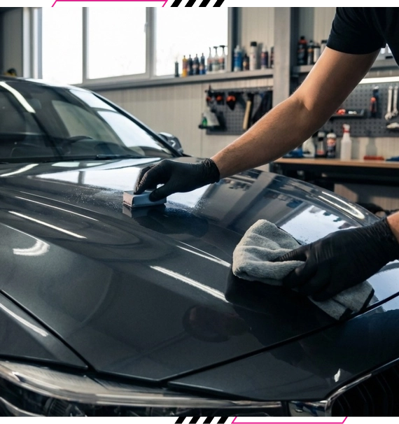 Inspection after ceramic coating application in Langley, BC