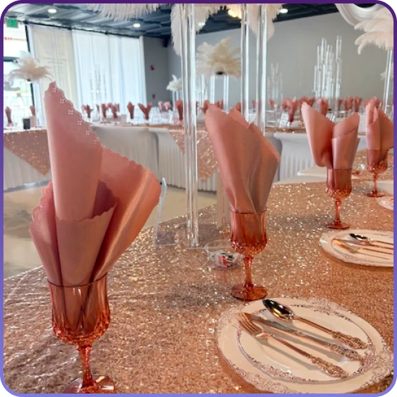 A behind-the-scenes moment of event planning in Aurora, CO coordinating design elements.