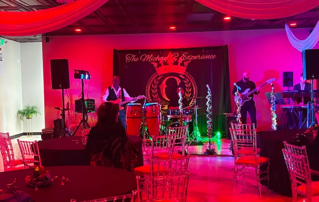 A beautifully styled personalized events setup in Aurora, CO with elegant décor and lighting.
