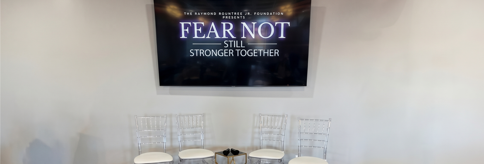A modern corporate event venue in Aurora, CO set up for a professional conference.