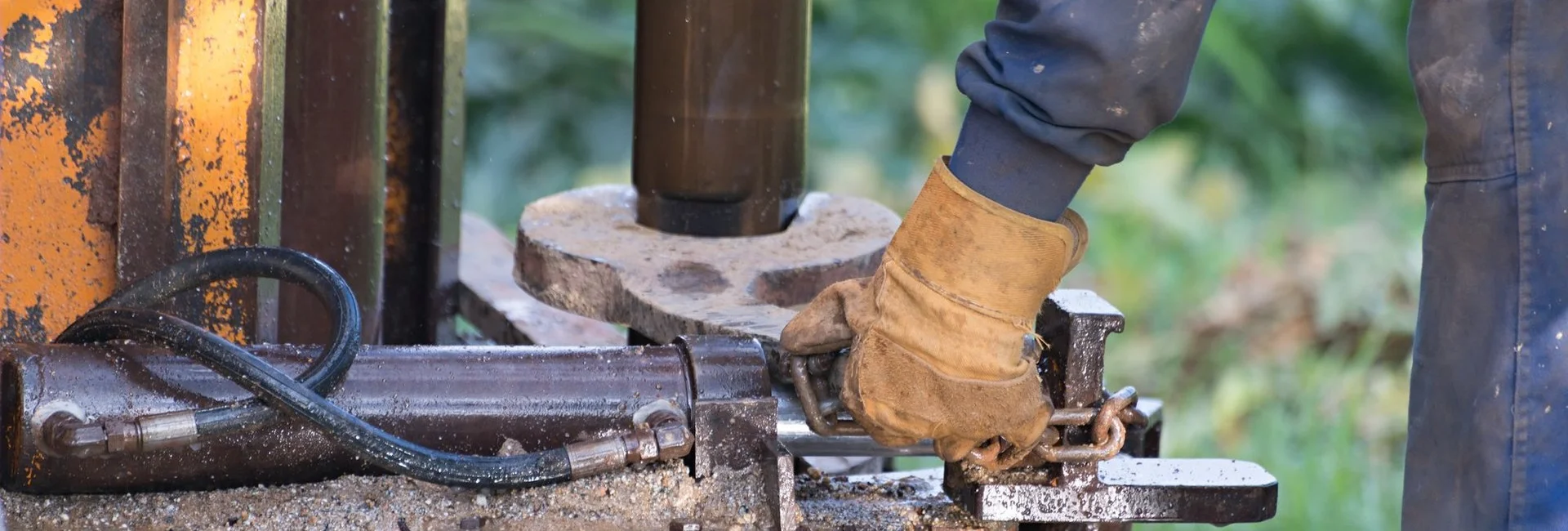 A licensed water well contractor inspecting a drilling site in Hockley.