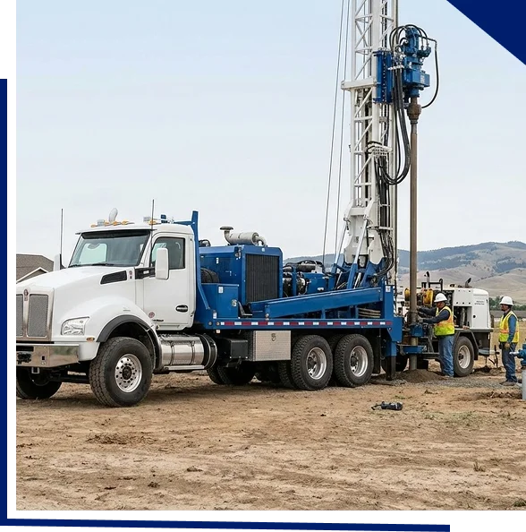 A licensed water well contractor inspecting equipment on a property in Hockley.